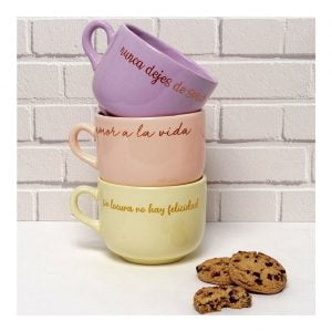 Taza Tazón Cerámica Café Té Sopa Cerealero Grande - vista 2