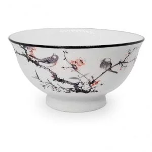 Bowl Tazon Ceramica Pajaro Diseno Estilo Asiático Sopa Arroz