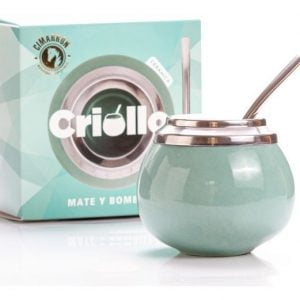 Mate Criollo Ceramica Bombilla De Acero En Caja De Regalo - vista 8
