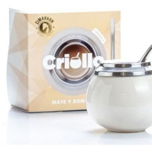 Mate Criollo Ceramica Bombilla De Acero En Caja De Regalo - vista 6