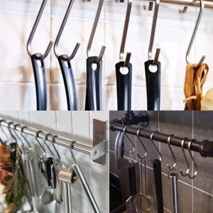 Set 10 Ganchos Para Colgar Metal Tipo S Barral Cocina Multifunciones Acero Grande - vista 2