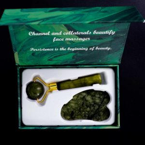 Set Piedra de Jade Masajeadora Para Rostro Guasha Rodillo Facial - vista 4