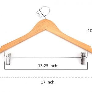 Perchas De Madera Con Broches Polleras Pantalones 45CM x Unidad - vista 3