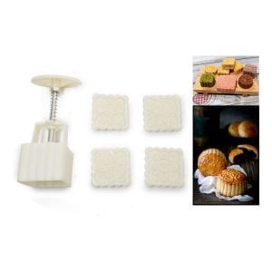 Molde Prensa Moon Cake 4 Placas Pastel De Luna Grande 75g - vista 5