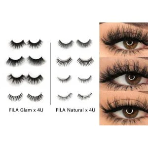 Pestañas Postizas Pelo Natural Voluminoso Set X4 Pares