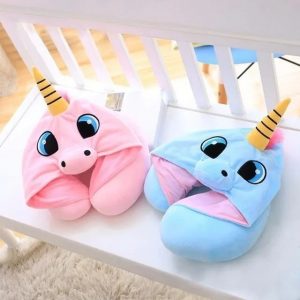 Almohada Cuello Con Capucha Unicornio Diseno Viajar Regalo - vista 3