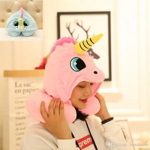 Almohada Cuello Con Capucha Unicornio Diseno Viajar Regalo - vista 2