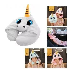 Almohada Cuello Con Capucha Unicornio Diseno Viajar Regalo