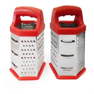 Rallador Acero Inoxidable 6 Lados Hexagonal Mango Plastico