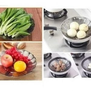 Vaporera Plegable De Acero Inoxidable Vaporiera Vegetales - vista 3