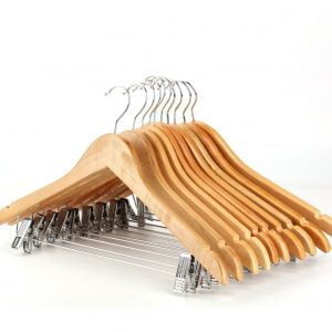 Perchas De Madera Con Broches Polleras Pantalones 45CM x Unidad - vista 4