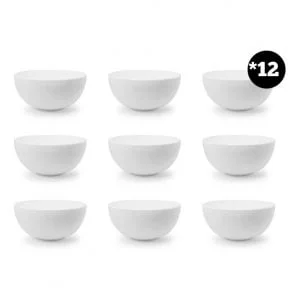 Tazon Bowl Compotera Ceramica Vidrio X12 Blanco Sopa Arroz