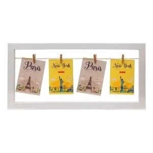 Porta Retrato Estilo Tender X4 Broches Madera Decora Tu Casa