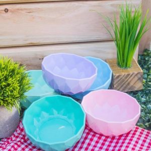 Bowl Comportera Ensalada Postre Colores Pastel Grande - vista 3