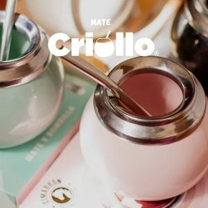 Mate Criollo Ceramica Bombilla De Acero En Caja De Regalo - vista 3