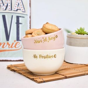 Bowl Cerámica Sopa Cerealero Con Frase 450 ML - vista 3