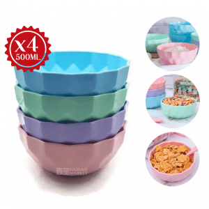Set 4 Bowl Comportera Ensalada Postre Colores Pastel Grande