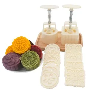 Molde Prensa Moon Cake 4 Placas Pastel De Luna Grande 75g