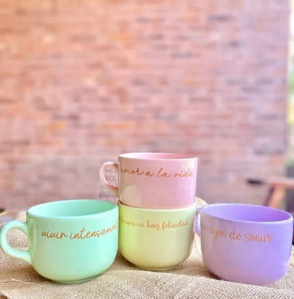 Taza Tazón Cerámica Café Té Sopa Cerealero Grande