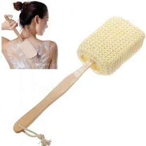 Cepillo Esponja De Baño Con Mango Madera Espalda Ducha Masajes