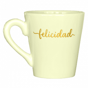 Taza Cerámica Cocina Con Manija Colores Pasteles Frase 400ml - vista 3