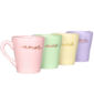 Taza Cocina Cerámica Con Manija Colores Pasteles Frase 400ml