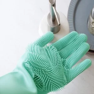 Guantes Silicona Esponja Lavaplatos Cocina Mascota Moderno - vista 2