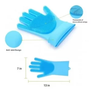 Guantes Silicona Esponja Lavaplatos Cocina Mascota Moderno - vista 5