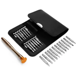 Set De Destornilladores Por 24 Puntas + Mango Acero En Funda