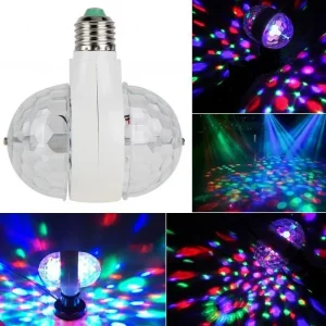 Lampara Led Giratoria Doble Multicolor Boliche - vista 3