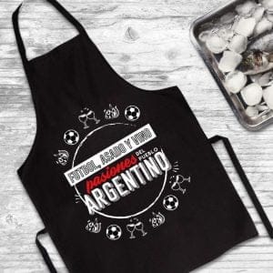 Delantal Para Hombre Negro Con Frase - vista 3