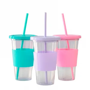 Vaso Acrilico Con Sorbete Y Banda 450cc