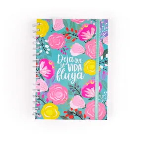 Cuaderno A5 Tapa Dura Anillado Frase Libreta Anotador Diseño