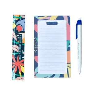 Set Anotador Libreta Block De 50 Hojas Con Birome Y Regla