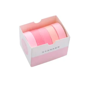 Cinta Adhesiva de Papel Decorativa Rosa 5 unidades