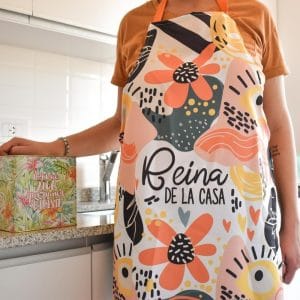 Delantal Cocina Para Mujer Madre Frase Vibras Positivas - vista 3