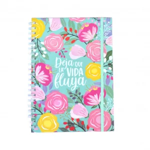 Cuaderno A4 Tapa Dura Anillado Flores