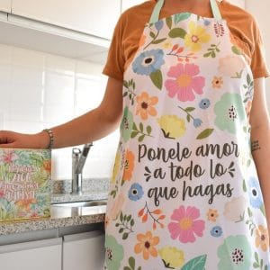 Delantal Cocina Para Mujer Madre Frase Vibras Positivas - vista 4
