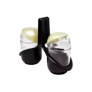 Set Salero Pimentero De Plástico Con Base 8 Cm