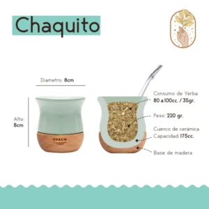 Mate Ceramica Madera Chaco Chaquito Con Bombilla - vista 6