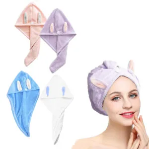 Turbante De Microfibra Para Secar El Pelo Toalla Mujer Conejo