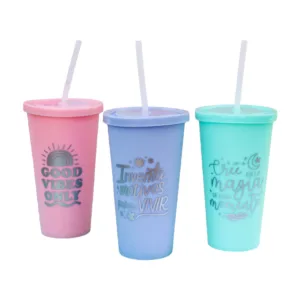 Vaso Con Serigrafia Plateada