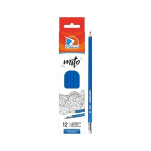 Lapiz Negro Escolar Con Goma Grafito 2HB Mito Caja X 12 Unidades