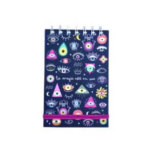 Mini Libreta Anillada Con Elastico Diseño 70 Hojas Varios Diseños