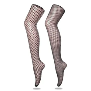 Medias De Red Negras Talle Único Dos Tramados