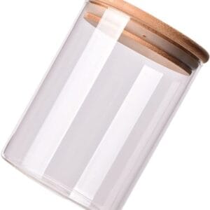 Frasco Hermetico De Vidrio Multiuso Tapa Madera 400Ml - vista 3