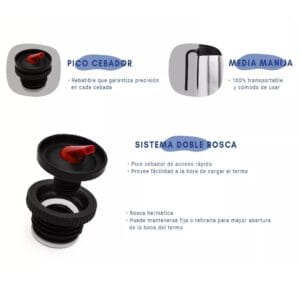 TERMO ACERO INOXIDABLE CON PICO CON MANIJA 1000ML - vista 5