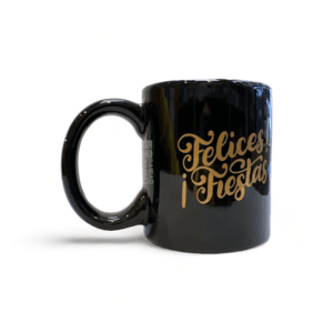 Taza Negra Felices Fiestas