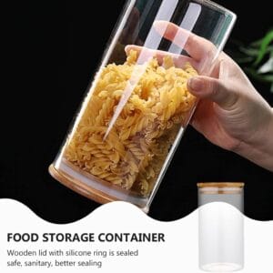 Frascos De Vidrio Con Tapa Madera Hermetico Decorados Multiuso 300Ml - vista 6