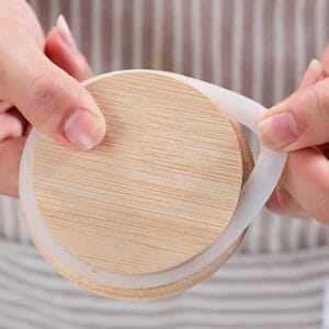 Frasco Hermetico De Vidrio Multiuso Tapa Madera 400Ml - vista 2